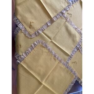 Linen and Lace Napkins (5) VTG Monogrammed Letter F Victorian Cottagecore Granny